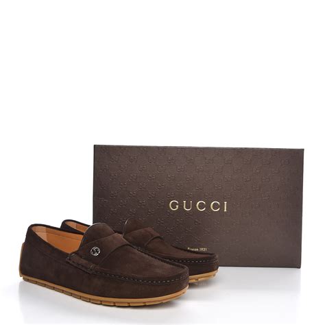 gucci suede interlocking g driving moccasin|gucci loafers for men.